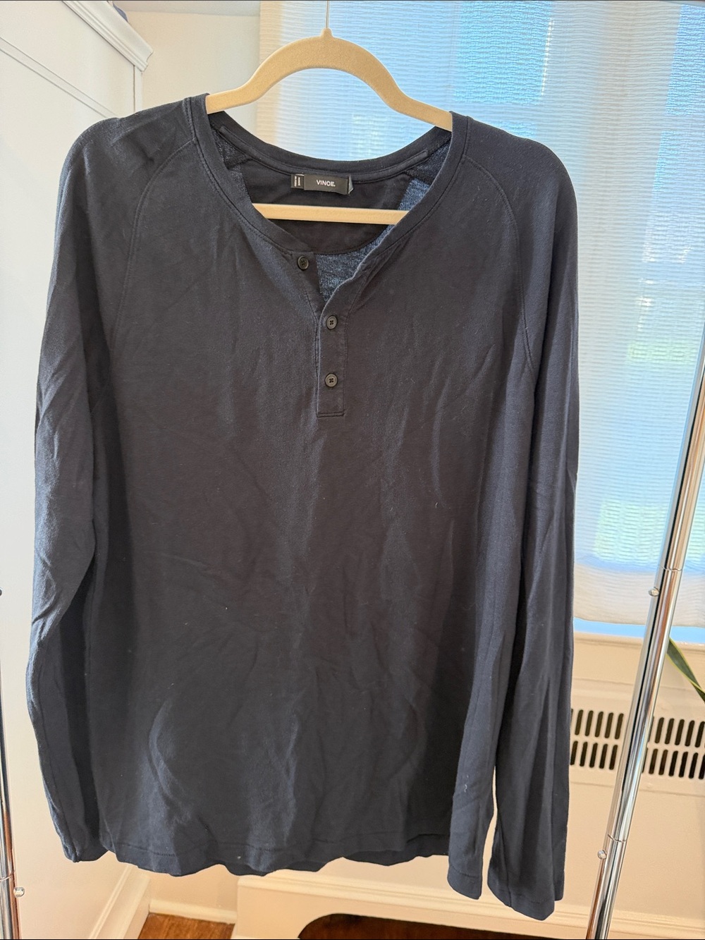Vince Navy Long-Sleeve Henley
